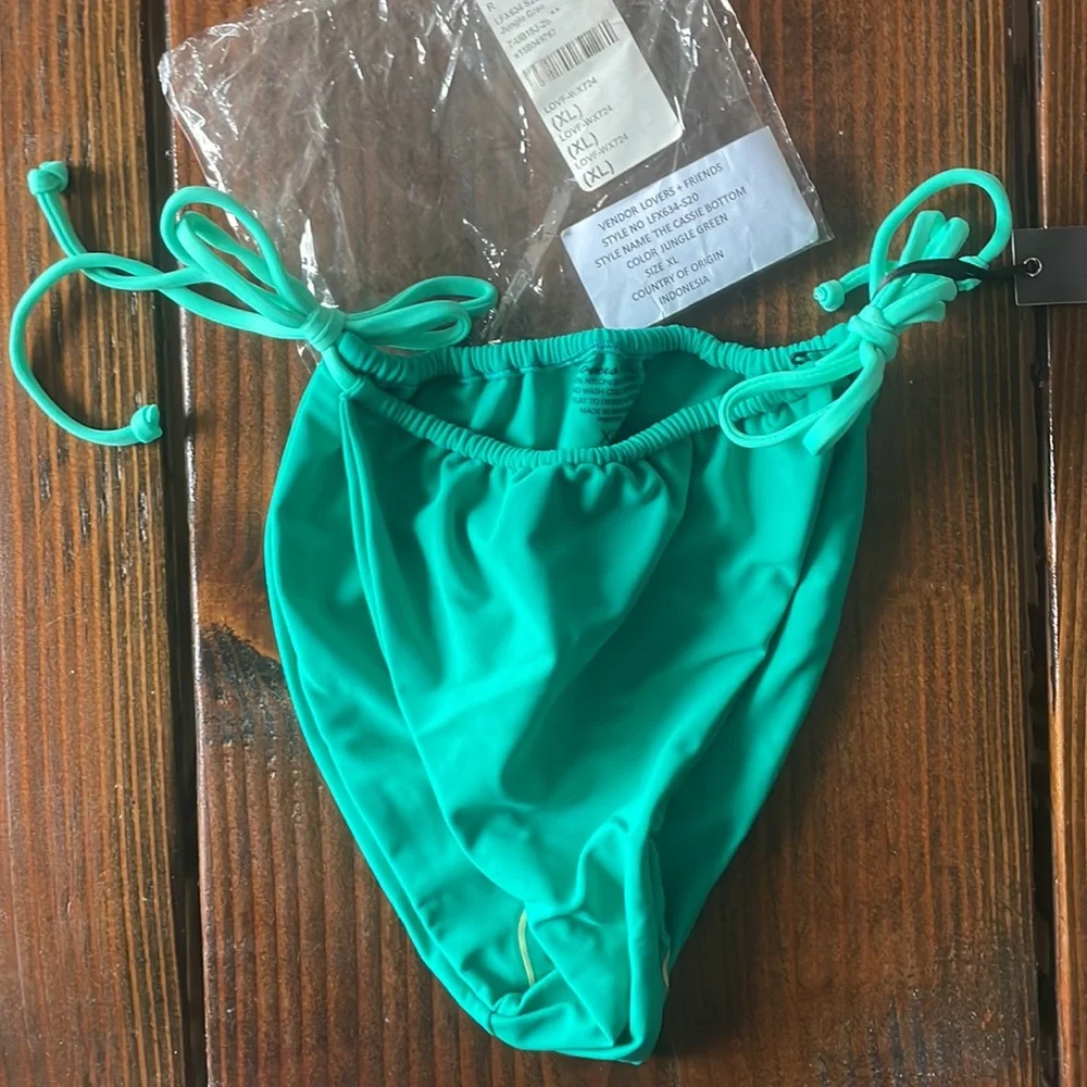 LOVERS + FRIENDS 🐆🌴 JUNGLE GREEN CASSIE BOTTOMS NWT - Picture 11 of 16